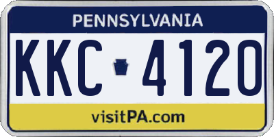PA license plate KKC4120