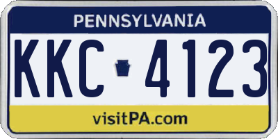 PA license plate KKC4123