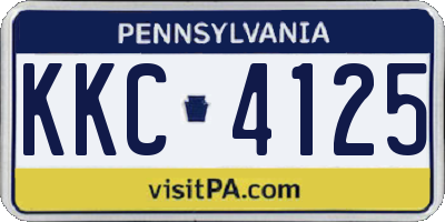PA license plate KKC4125