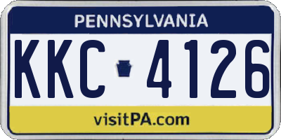 PA license plate KKC4126