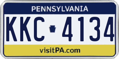 PA license plate KKC4134