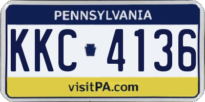 PA license plate KKC4136