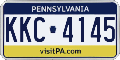 PA license plate KKC4145