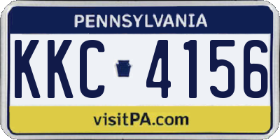 PA license plate KKC4156