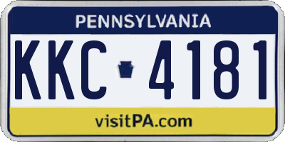 PA license plate KKC4181