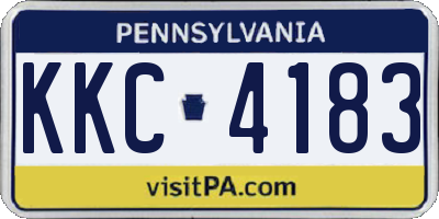 PA license plate KKC4183