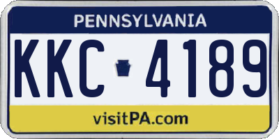 PA license plate KKC4189