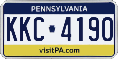 PA license plate KKC4190