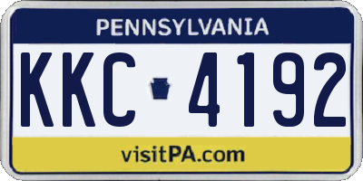 PA license plate KKC4192