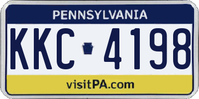 PA license plate KKC4198