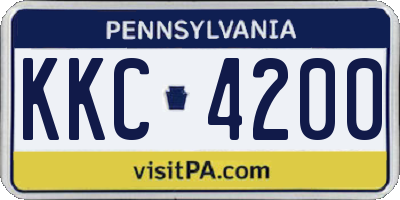 PA license plate KKC4200