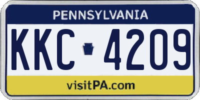 PA license plate KKC4209