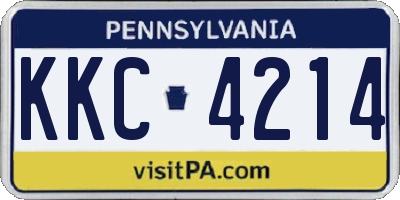 PA license plate KKC4214