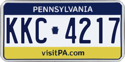 PA license plate KKC4217