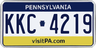 PA license plate KKC4219