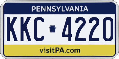 PA license plate KKC4220