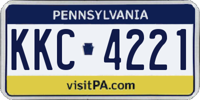 PA license plate KKC4221
