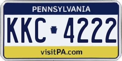 PA license plate KKC4222