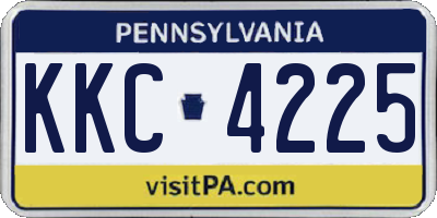 PA license plate KKC4225