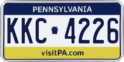 PA license plate KKC4226