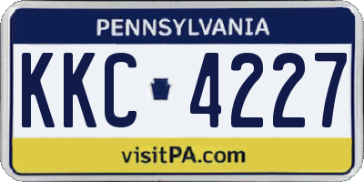 PA license plate KKC4227