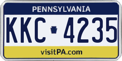 PA license plate KKC4235