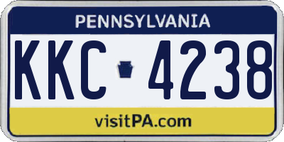 PA license plate KKC4238