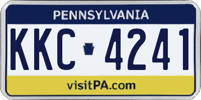 PA license plate KKC4241