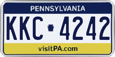 PA license plate KKC4242