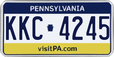PA license plate KKC4245