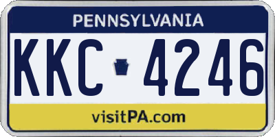 PA license plate KKC4246