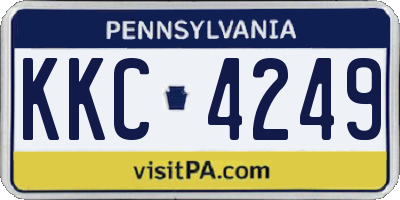 PA license plate KKC4249