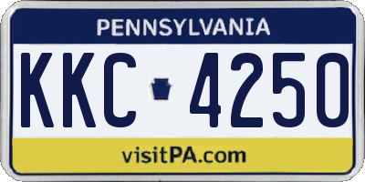 PA license plate KKC4250