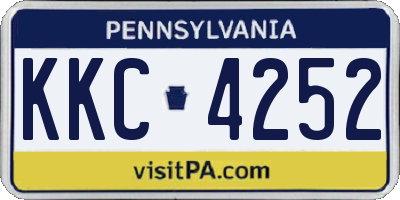 PA license plate KKC4252