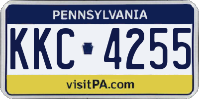 PA license plate KKC4255