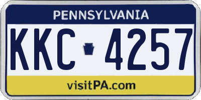 PA license plate KKC4257