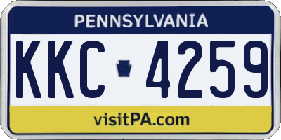 PA license plate KKC4259