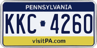 PA license plate KKC4260