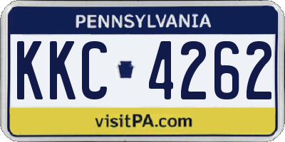 PA license plate KKC4262