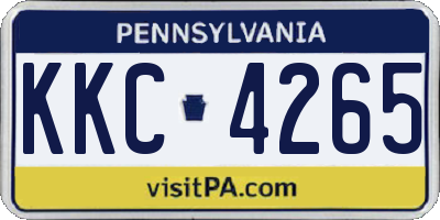 PA license plate KKC4265