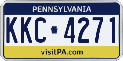 PA license plate KKC4271