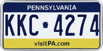 PA license plate KKC4274
