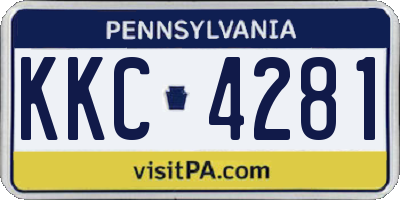 PA license plate KKC4281