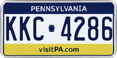 PA license plate KKC4286