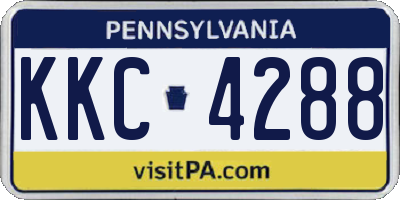 PA license plate KKC4288