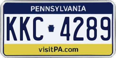PA license plate KKC4289