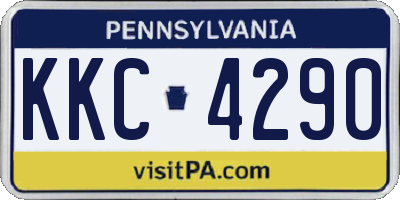 PA license plate KKC4290