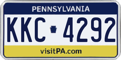 PA license plate KKC4292