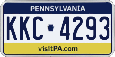 PA license plate KKC4293