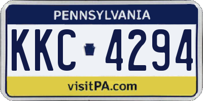 PA license plate KKC4294